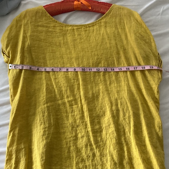 Italian Linen Tunic in Marigold Yellow Size M, EUC - Picture 8 of 9
